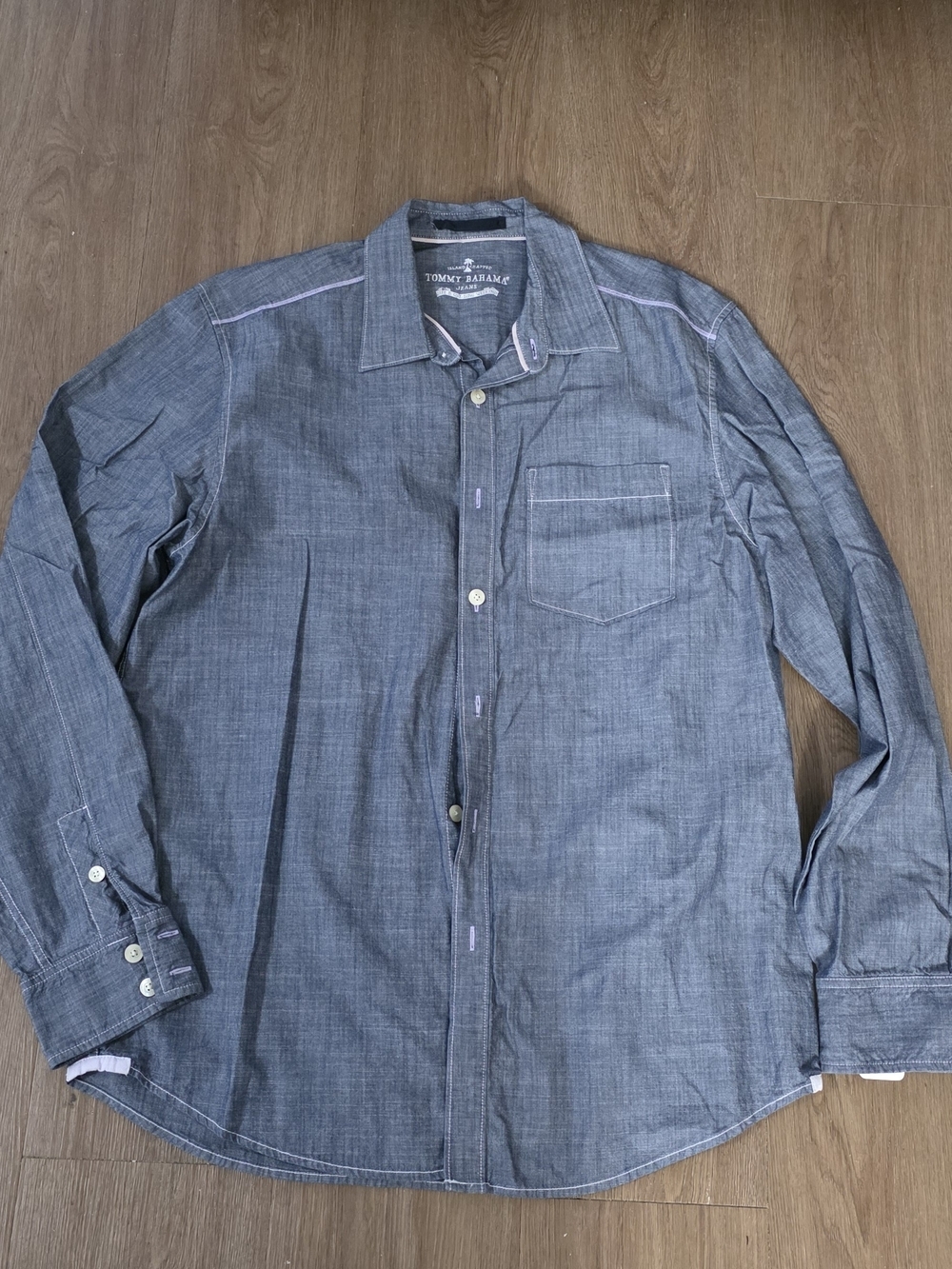 Tommy Bahama Slate Blue Chambray Button-Down Shirt